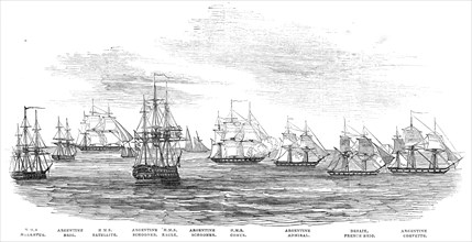 Capture of the Argentine Squadron, off Monte Video - from a sketch by a correspondent, 1845. Creator: Unknown.