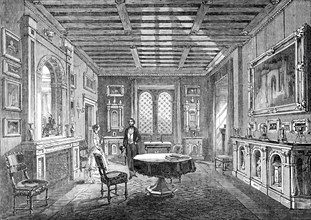 The Crimson Drawing-Room, Lansdown Tower, 1845. Creator: Unknown.