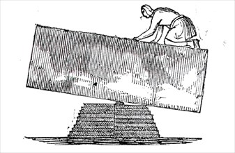 Building the Pyramids, 1844. Creator: Unknown.