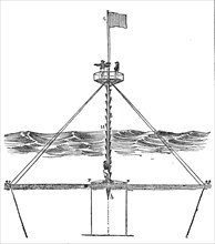 Capt. Bullock's safety beacon on Goodwin Sands, 1844. Creator: Unknown.