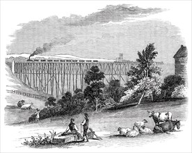 Timber Viaduct on the Darlington and Newcastle Railway, 1844. Creator: Unknown.