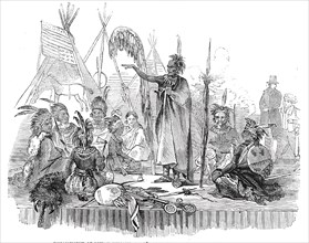 Encampment of Ioway Indians, Lord's Cricket Ground - the Welcome Speech, 1844. Creator: Unknown.