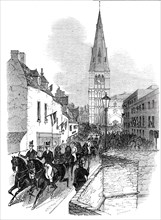 The procession, St. Mary's Hill, Stamford, 1844. Creator: Unknown.
