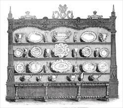 Buffet of plate, Banqueting Hall, Burghley, 1844. Creator: Unknown.