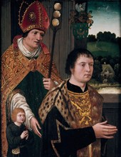 Portrait of Nicholas Gaze and His Son and St Nicholas