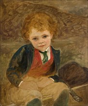 Study Of A Boy Sitting In A Wheelbarrow