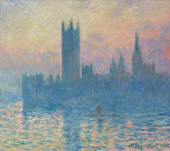Monet, Le Parlement de Londres, soleil couchant