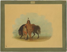 A Cheyenne Warrior Resting His Horse