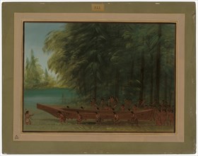 Launching a Canoe - Nayas Indians