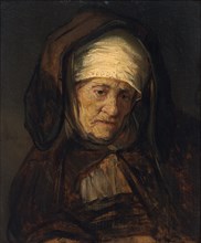 Head of an Aged Woman, 1655/1660. Creator: Workshop of Rembrandt.