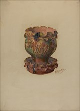 Pa. German Flower Pot and Tray, c. 1936. Creator: William L Antrim.