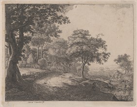 A Man and a Woman Crossing a Stream