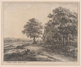 A Large Linden Tree Before an Inn