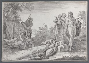Nine Figures near a Herm of Pan
