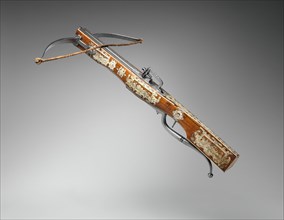 Pellet and Bolt Crossbow Combined with a Wheel-Lock Gun