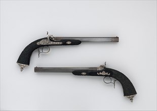 Cased Pair of Percussion Pistols with Accessories