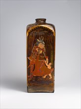 Bottle with European and Indian Figures