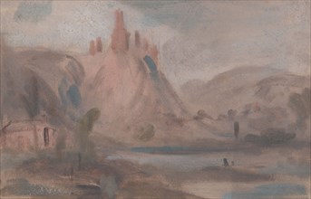 ?Petit Andeleys on the Seine;Landscape with a Castle on a Hill, 1822 to 1825. Formerly attributed to Joseph Mallord William Turner and Peter DeWint