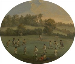 A Game of Cricket (The Royal Academy Club in Marylebone Fields, now Regent's Park);A Game of Cricket;The Royal Academy Club in Marylebone Fields, between 1790 and 1799. after Francis Hayman