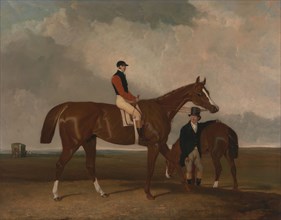 'Elis' at Doncaster, Ridden by John Day, with his Van in the Background, between 1836 and 1837.