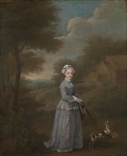 Miss Wood;Miss Wood with her Dog, ca. 1730.