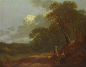 Wooded Landscape with a Man Talking to Two Seated Women, ca. 1745.