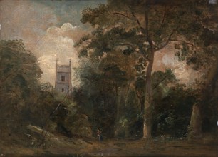 A Church in the Trees;Stoke-by-Nayland Church;A Church in the Trees, Previously Called "Stoke-by-Nayland Church", ca. 1800.