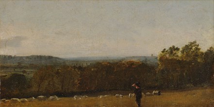 A Shepherd in a Landscape looking across Dedham Vale towards Langham;Dedham Vale with a Shepherd;Extensive Wooded Landscape with a Shepherd and Flock in the Foreground, ca. 1811.
