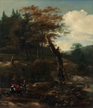 Wooded Landscape with Travelers, late 1640s.