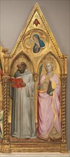 Saint Bernard and Saint Catherine of Alexandria with the Virgin of the Annunciation [right panel], shortly before 1387.