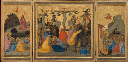 Scenes from the Passion of Christ: The Agony in the Garden, the Crucifixion, and the Descent into Limbo [entire triptych], 1380s.