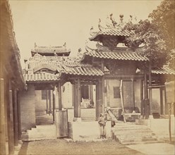 Entrance to the Five Genii Temple, Canton, April 1860, 1860.