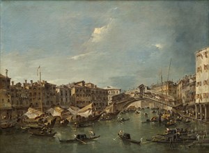 Grand Canal with the Rialto Bridge, Venice, probably c. 1780.