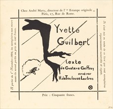Advertisement for the Album Yvette Guilbert, 1894.