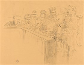 Dupas Deposition (Déposition Dupas), 1896. Eugene Dupas giving evidence during the deposition of Emile Arton