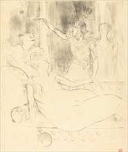 Mme. Simon-Girard, Brasseur, and Guy in "La belle Helene" (Mme. Simon-Girard, Brasseur et Guy dans "La belle Hélène"), 1895.