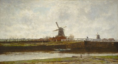 View of the Mill and Bridge on the Noordwest Buitensingel in The Hague, 1873.