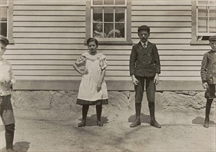 Edward St. Germain and his sister Delia, mill workers, Phoenix, Rhode Island, April 1909, 3379.