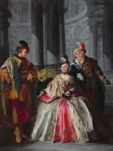 Three Figures Dressed for a Masquerade, c. 1740s.