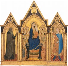 Madonna and Child Enthroned with Saints and Angels, and Saints Anthony Abbot and Venantius [entire triptych], 1354.