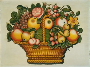 Basket of Fruit with Flowers, c. 1830.