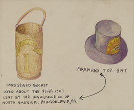 Fireman's Hat and Bucket, 1935/1942.