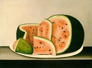 Watermelon on a Plate, mid 19th century.