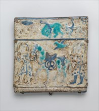 Square Tile, Iran, late 13th century. Typical of ceramics produced during the Ilkhanid period, particularly in Kashan.