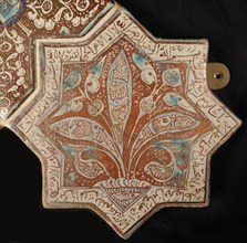 Star-Shaped Tile, Iran, 13th-14th century. Text of the Throne Verse, also known as the Ayat-al-Kursi (2:255) from an Ilkhanid building.
