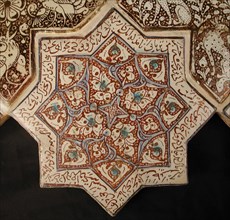 Star-Shaped Tile, Iran, 13th-14th century. From an Ilkhanid building