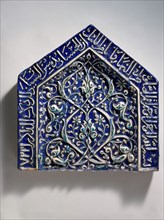 Tile from a Mihrab, Iran, dated A.H. 722/ A.D. 1322-23. Inscription a Qur'anic reference to the mihrab?s function, common during the Ilkhanid period in Iran.