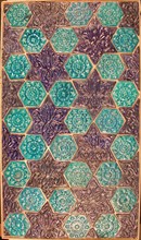 Star- and Hexagonal-Tile Panel, Iran, late 13th-14th century. Cobalt- and turquoise-glazed tiles of different shapes covered the walls of Ilkhanid palaces, mosques, and mausoleums.