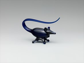 Figure of a Mouse in Deep Blue Glass, Iran, 19th century.