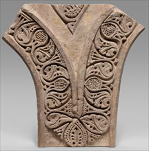 Carved Stucco Panel from Between Two Arches, Iran, 10th century. Excavated from Vineyard Tepe